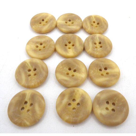 Dress Button Marbled Cream to Tan 4 hole 12 count ⅞" diameter - Picture 1 of 1